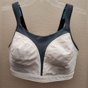 Champion 1602 High Support  Sports Bra 36DD White and Gray